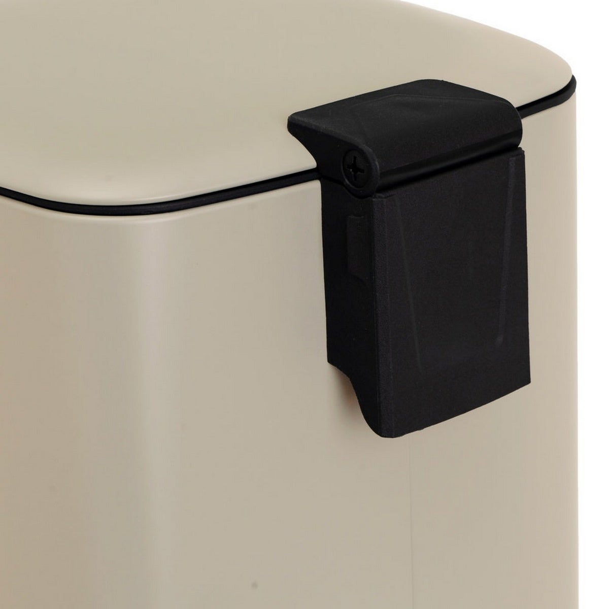Cubo de basura cuadrado de 20 litros de metal beige mate antihuellas CasaSelección - 5