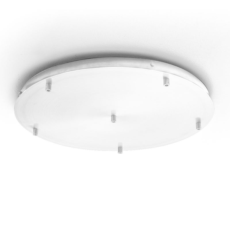 Okrągła metalowa rozeta sufitowa Alice White IP20 do lamp wiszących – nowoczesna podstawa sufitowa, mocowanie 6-otworowe, łatwa instalacja