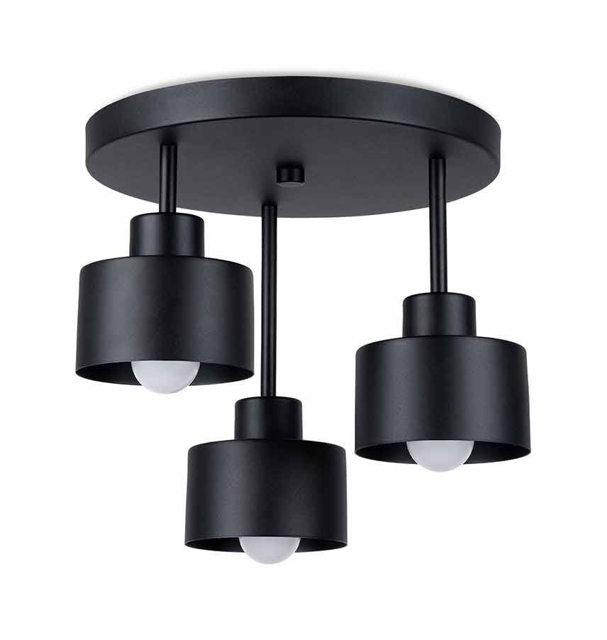 Lampa sufitowa wisząca Savar czarna 3xE27x40W nowoczesna wym: 29 x 32 x 32 cm metal Sollux Lighting