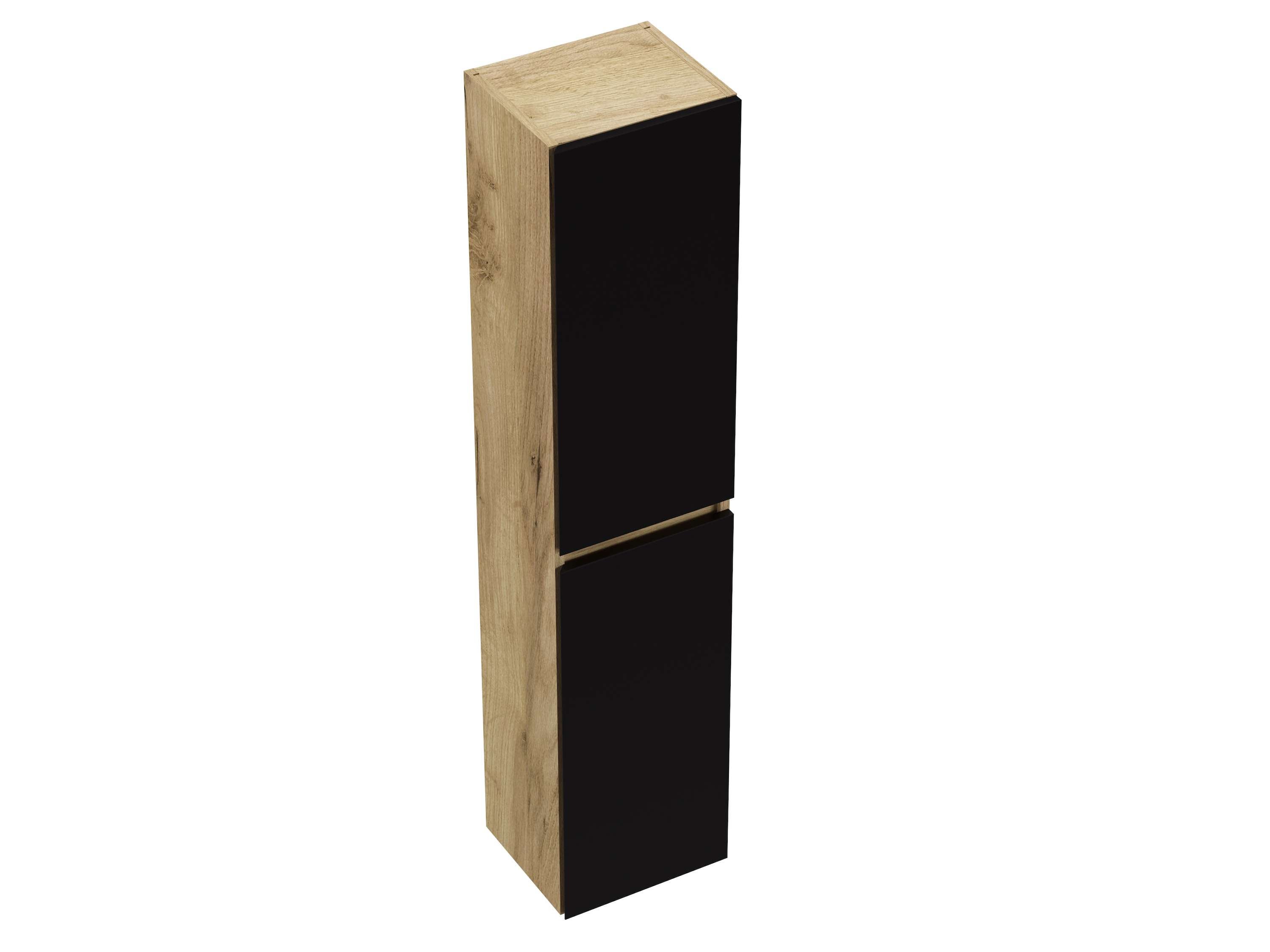 Columna de baño NELI 2 puertas 140x30x27 cm roble y negro T-BATH - 8