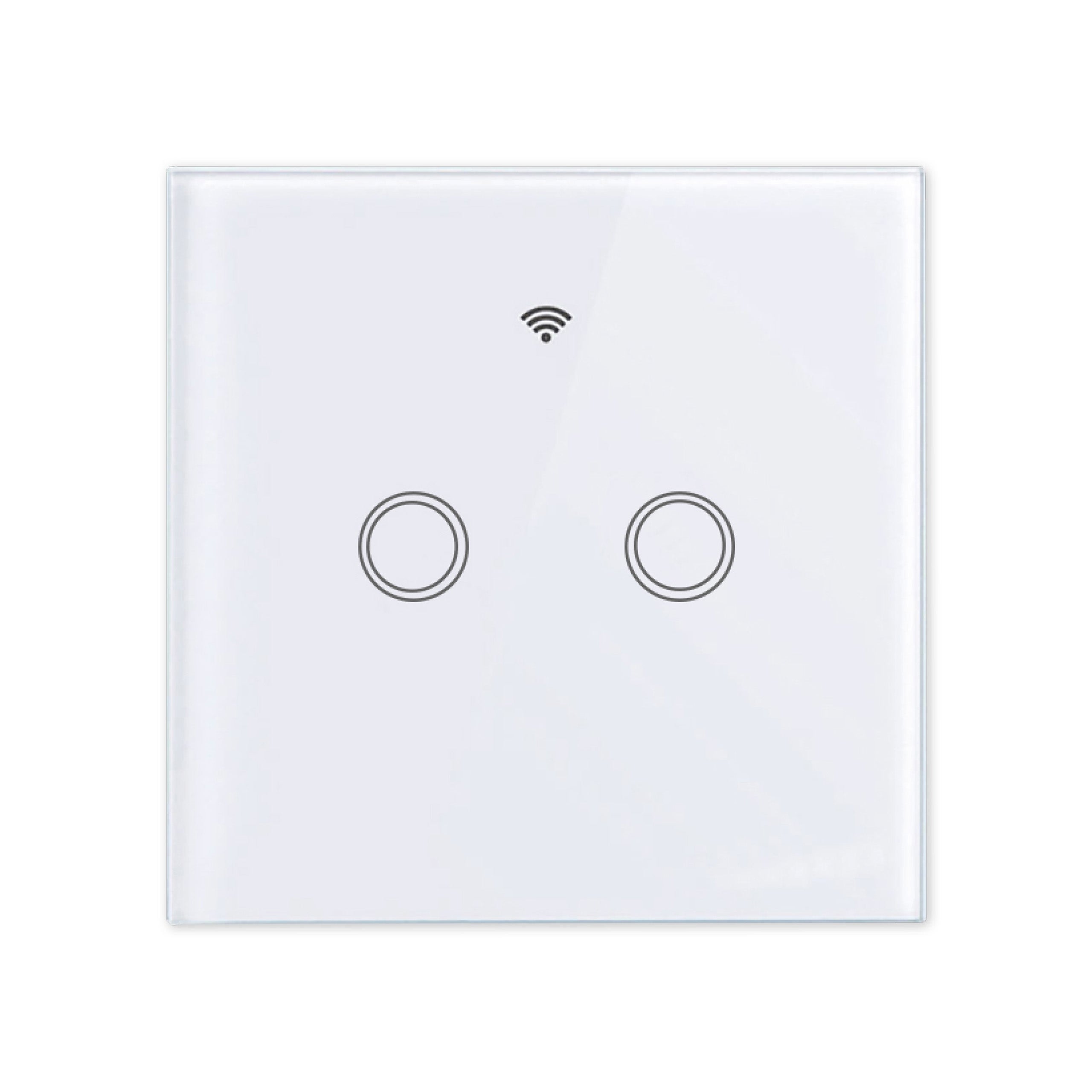 Włącznik dotykowy LED WIFI podwójny szklany IP54 Tuya Smart Life biały MasterLED