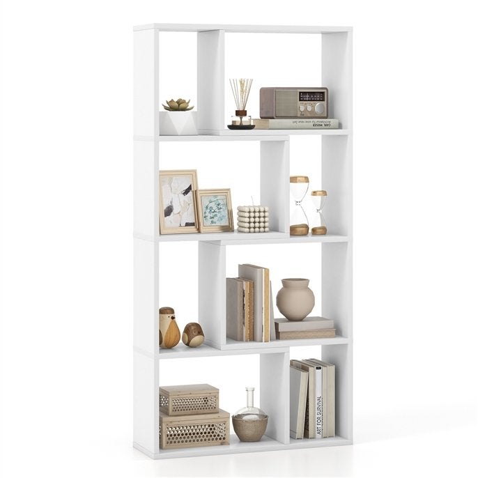Libreria Pieghevole Crofy 2 Ripiani – Senza Montaggio – Struttura In Metallo E Vetro – 57x32,6x71 Cm – Bianca
