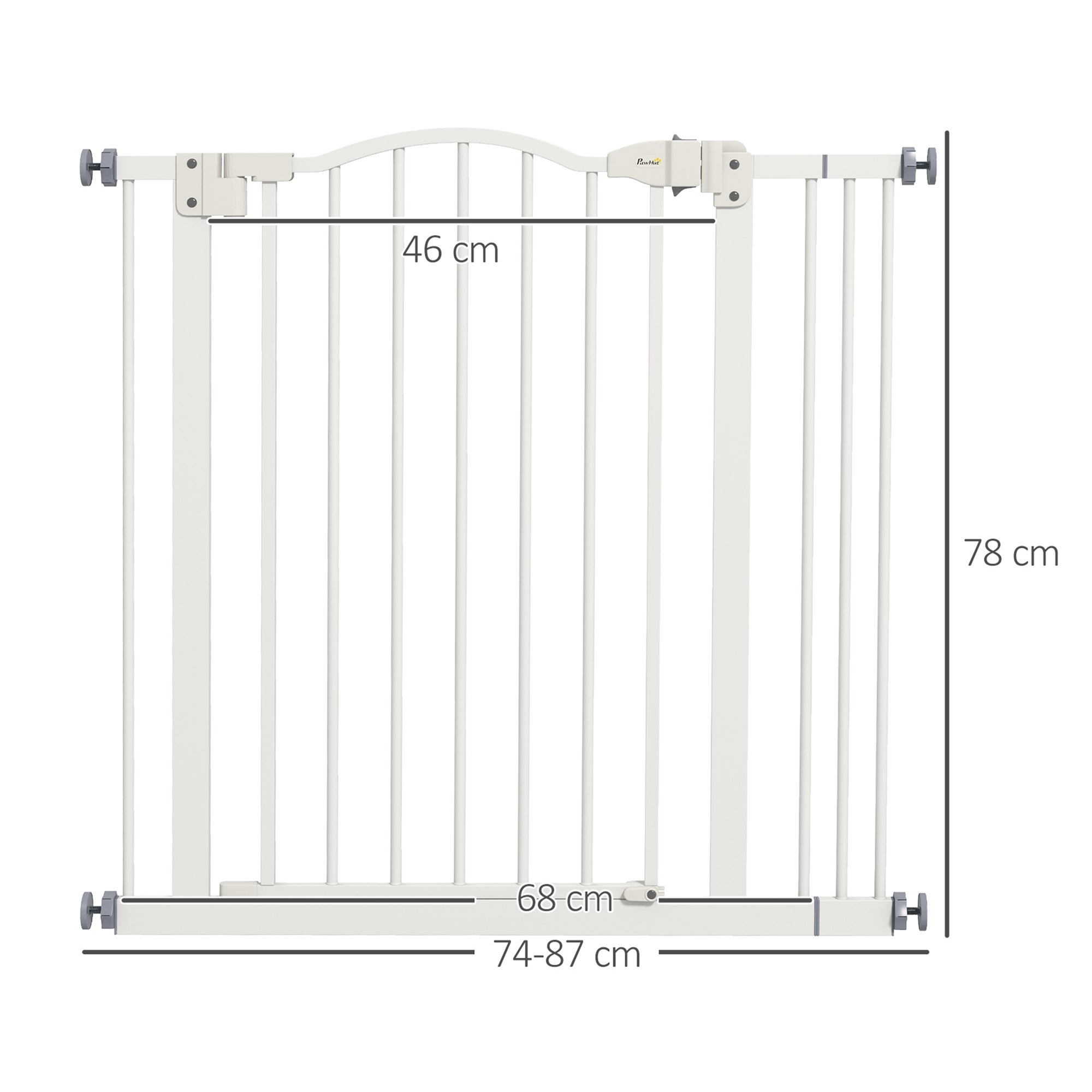 Barrera de Seguridad PawHut Metal, Plástico Blanco 87x3.5x78 cm D06-094V05WT - 3