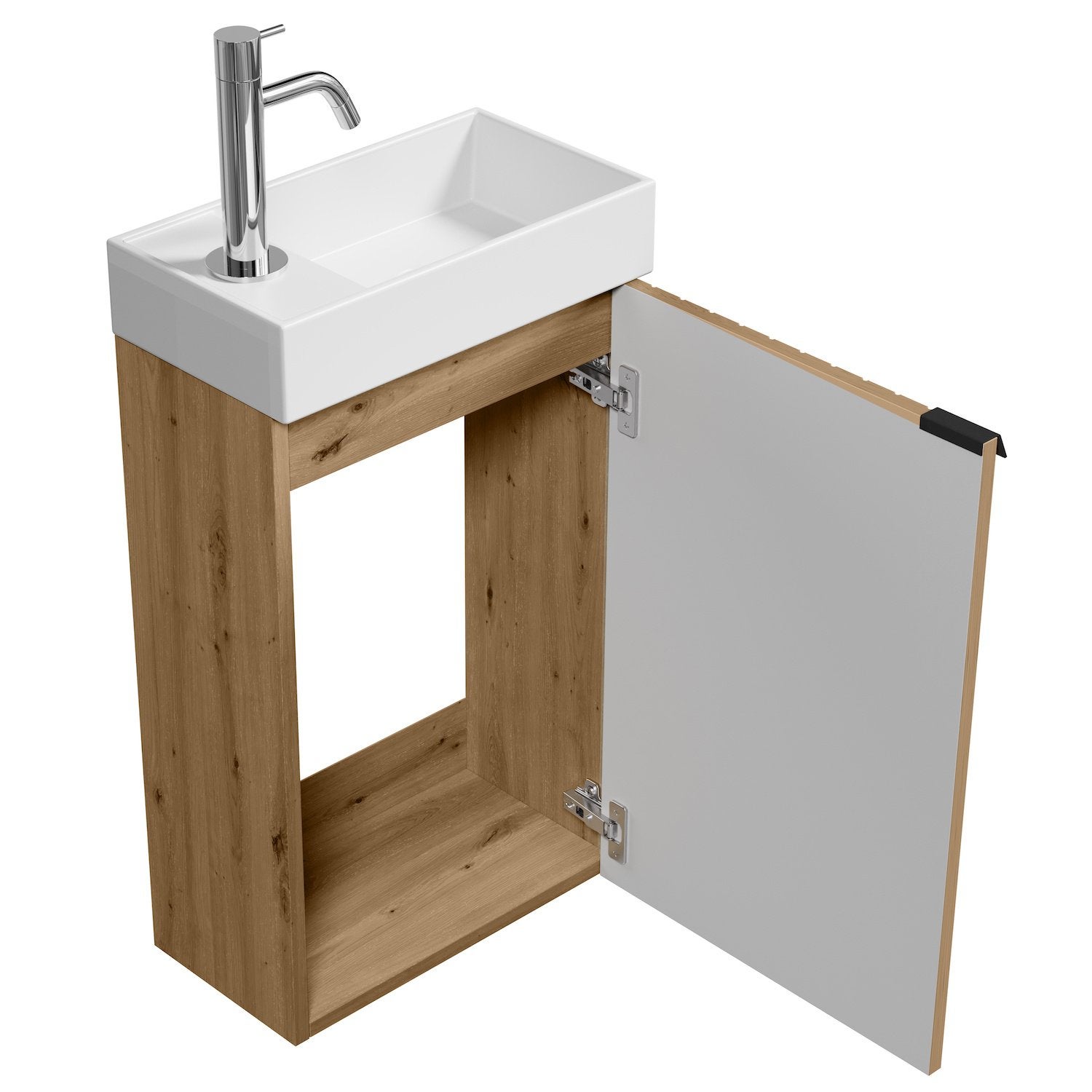 Meuble Lave-mains Bosco Chêne 40x22 cm Meuble de rangement Meuble d'évier - 3