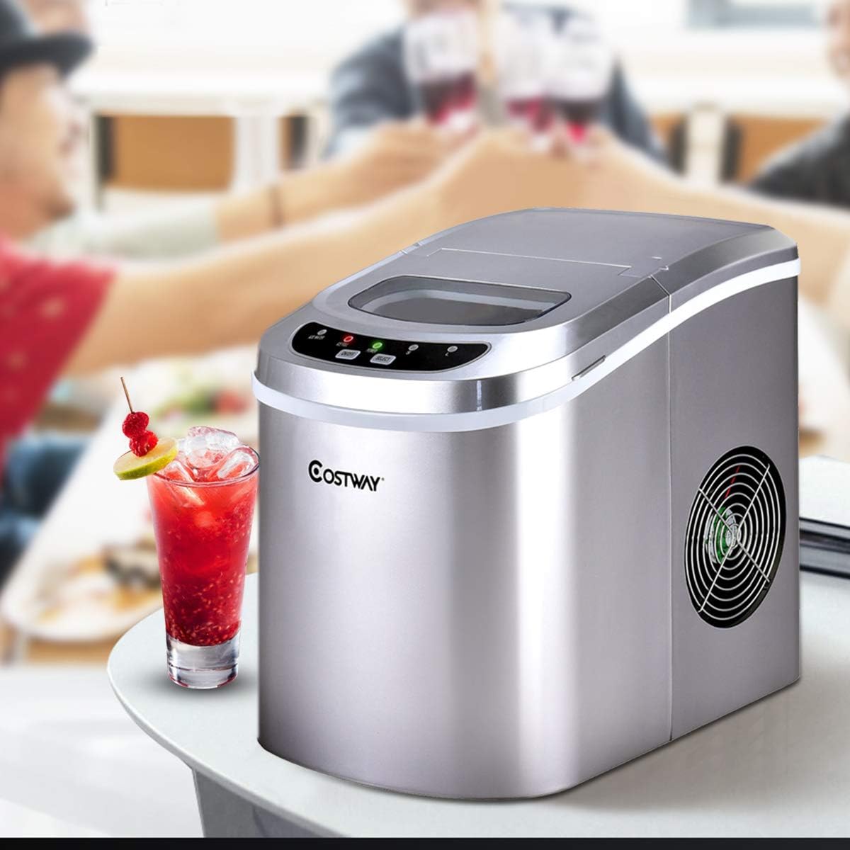 COSTWAY Macchina Del Ghiaccio 12kg/24h | Con Serbatoio 2,2L, Cubetti Grandi/Piccoli - Foto 2