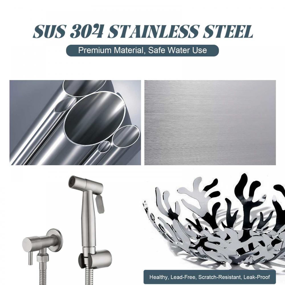 Ensemble Pulvérisateur WC en Acier Inox 304 – Douchette Hygiène Intime, Jet Pressurisé pour Salle de Bain - 4