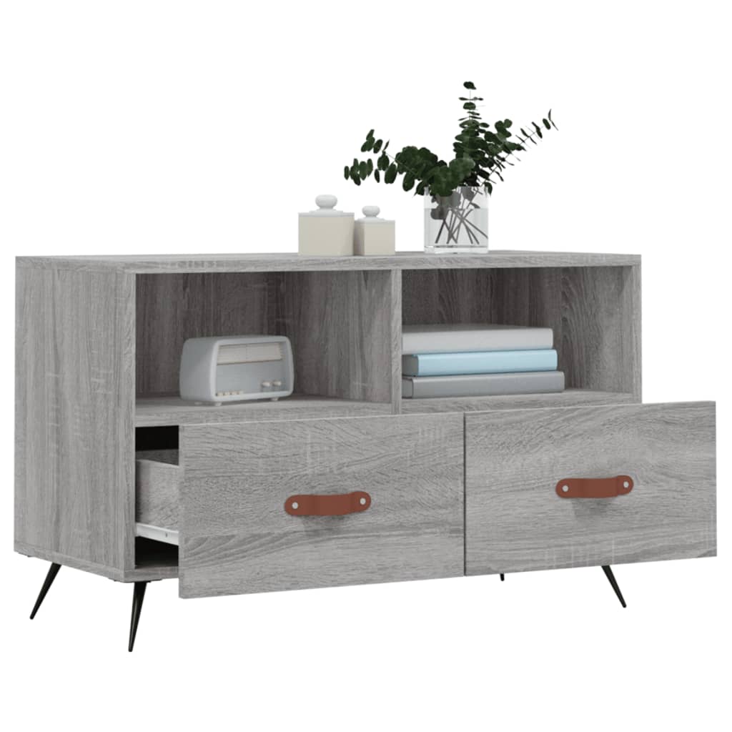 Meuble TV Sonoma gris 80x36x50 cm Bois d'ingénierie - 4