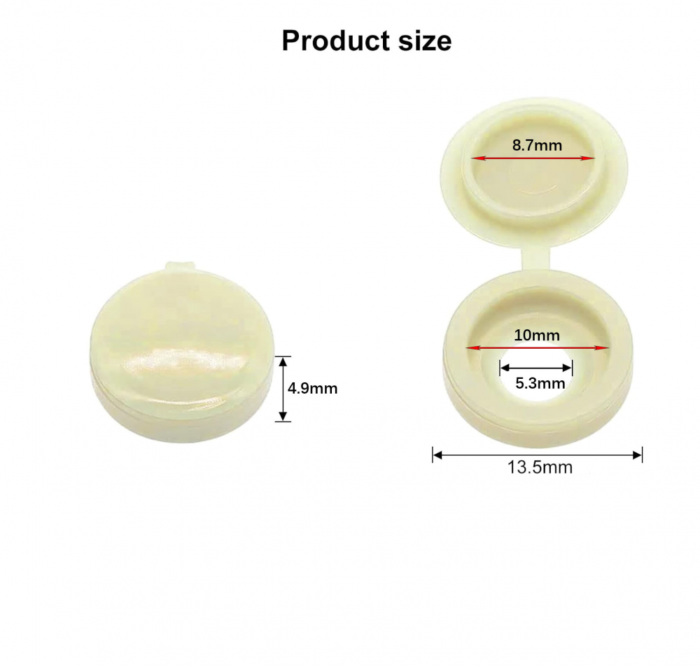 Lot De 50 Vis + écrous Décoratifs Beige Diamètre 4mm Pour Intérieur Voiture - Uxcell - Neuf