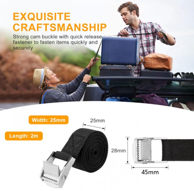 4 Pezzi Di Cinghia Di Serraggio Con Serratura A Bloccaggio 3M - Foto 12