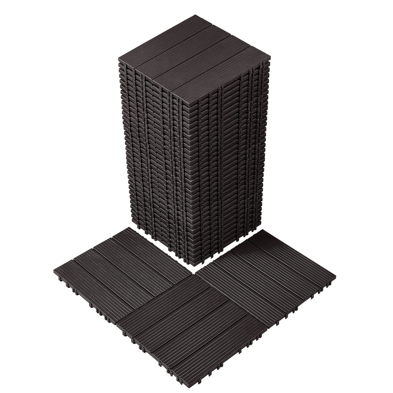 Płytki tarasowe 36x Płytki zatrzaskowe Płytki balkonowe 30x30cm ciemny brąz VEVOR