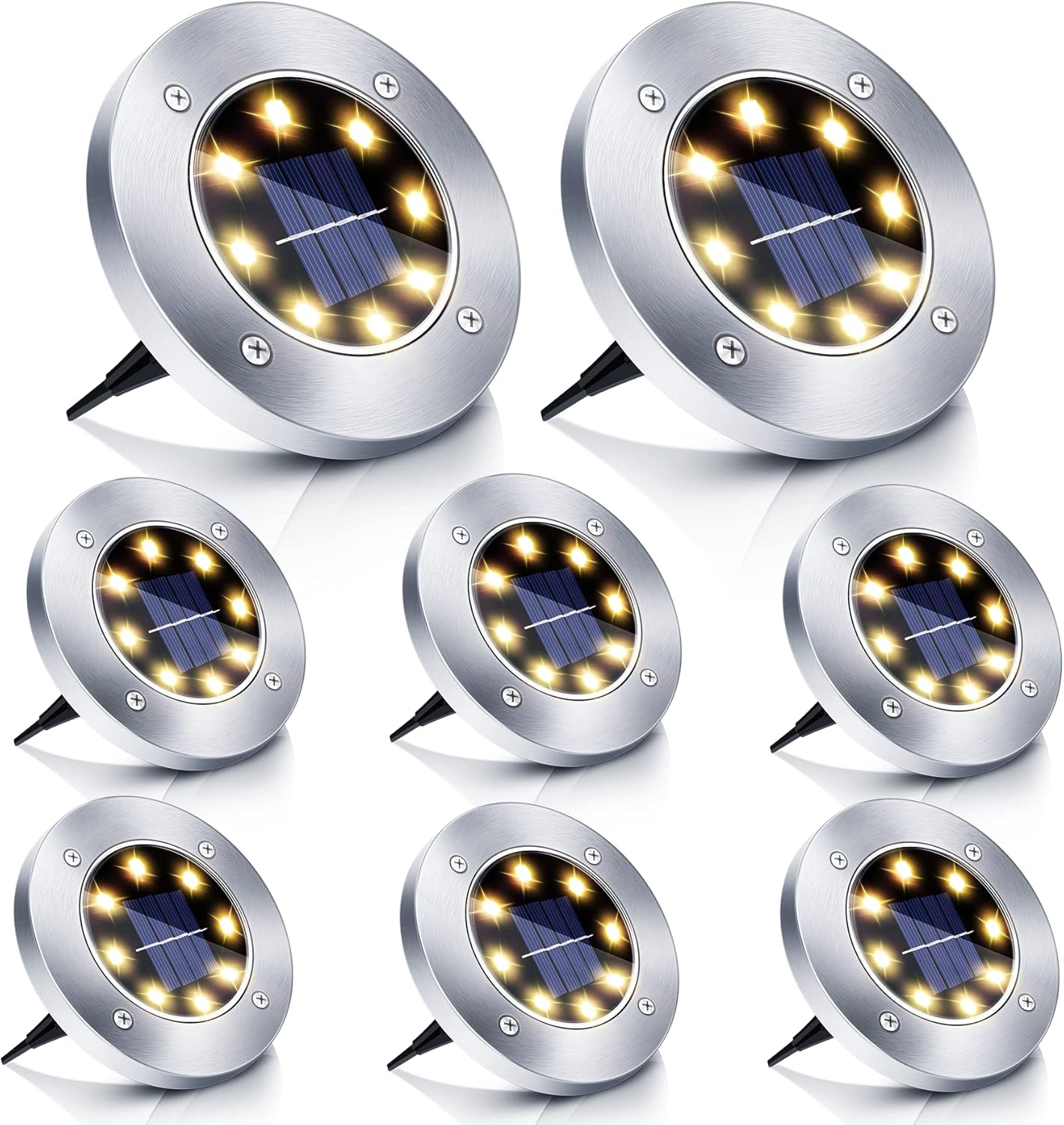 Lampa uliczna LED zasilana energią słoneczną, lampa ogrodowa zasilana energią słoneczną, lampa solarna do trawnika, wodoodporna, ciepłe białe światło