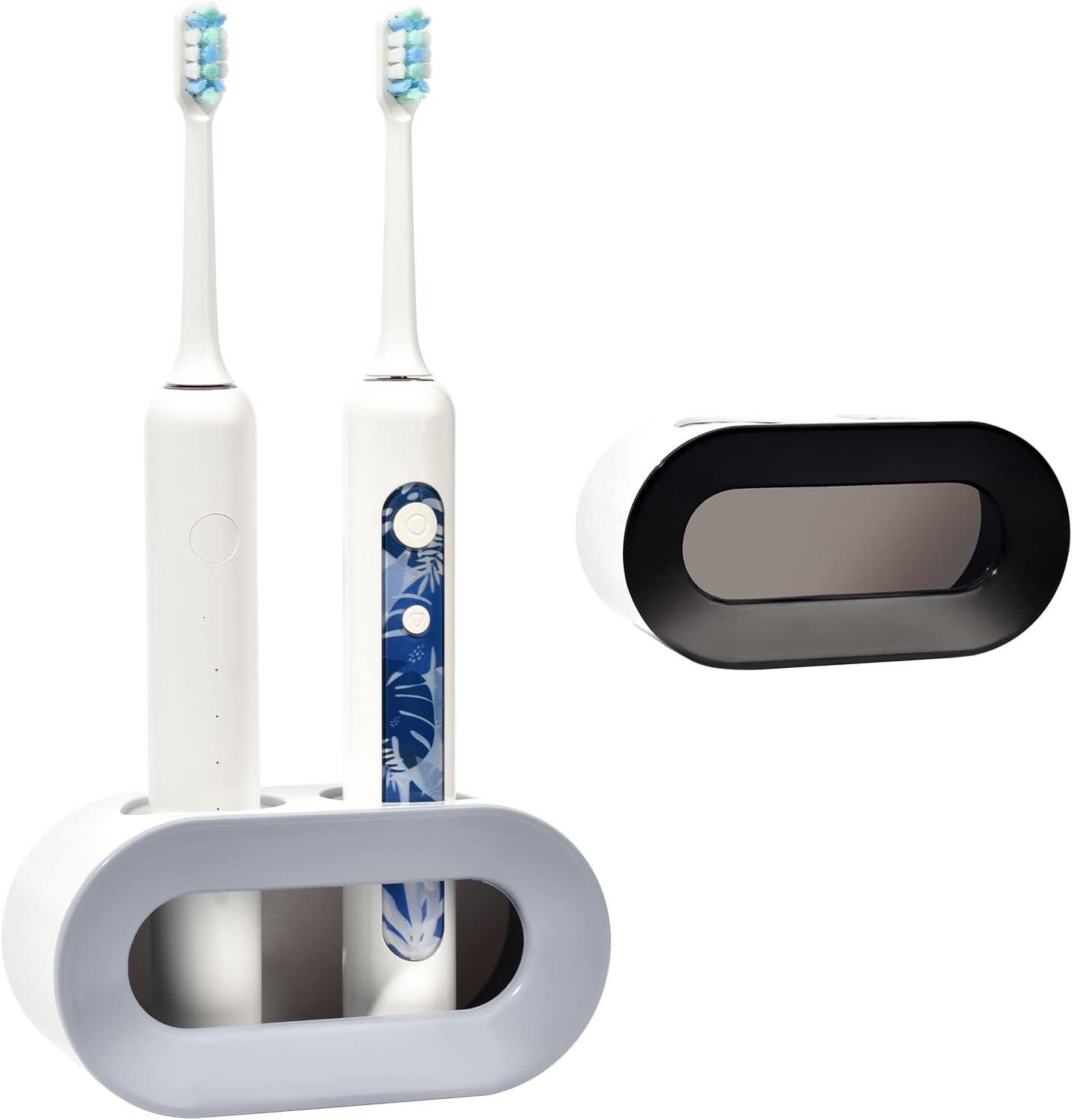 Porte-brosse à dents électrique à 3 trous avec plateau en terre de diatomée, support de brosse à dents noir, sans perçage, porte-brosse à dents mural en acier inoxydable pour toilettes, salle de