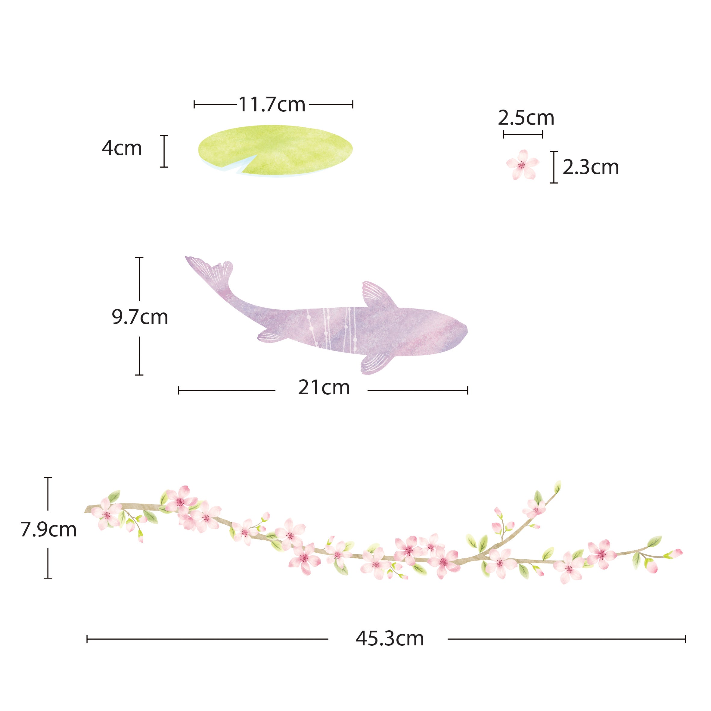 Adesivo Lago di fiori e pesci - Sticker adesivo - adesivi murali - - 4