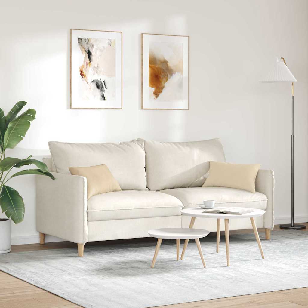 vidaXL Coussins de canapé 2 pcs Crème 50 x 30 cm tissu - 4