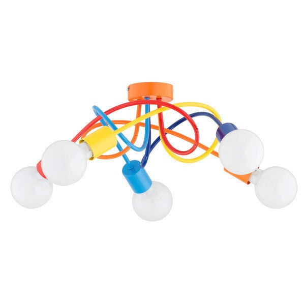 Lampa sufitowa wisząca Boston multikolor 5xE27x15W industrialna wym: 17,5 x 52 x 52 cm metal Alfa