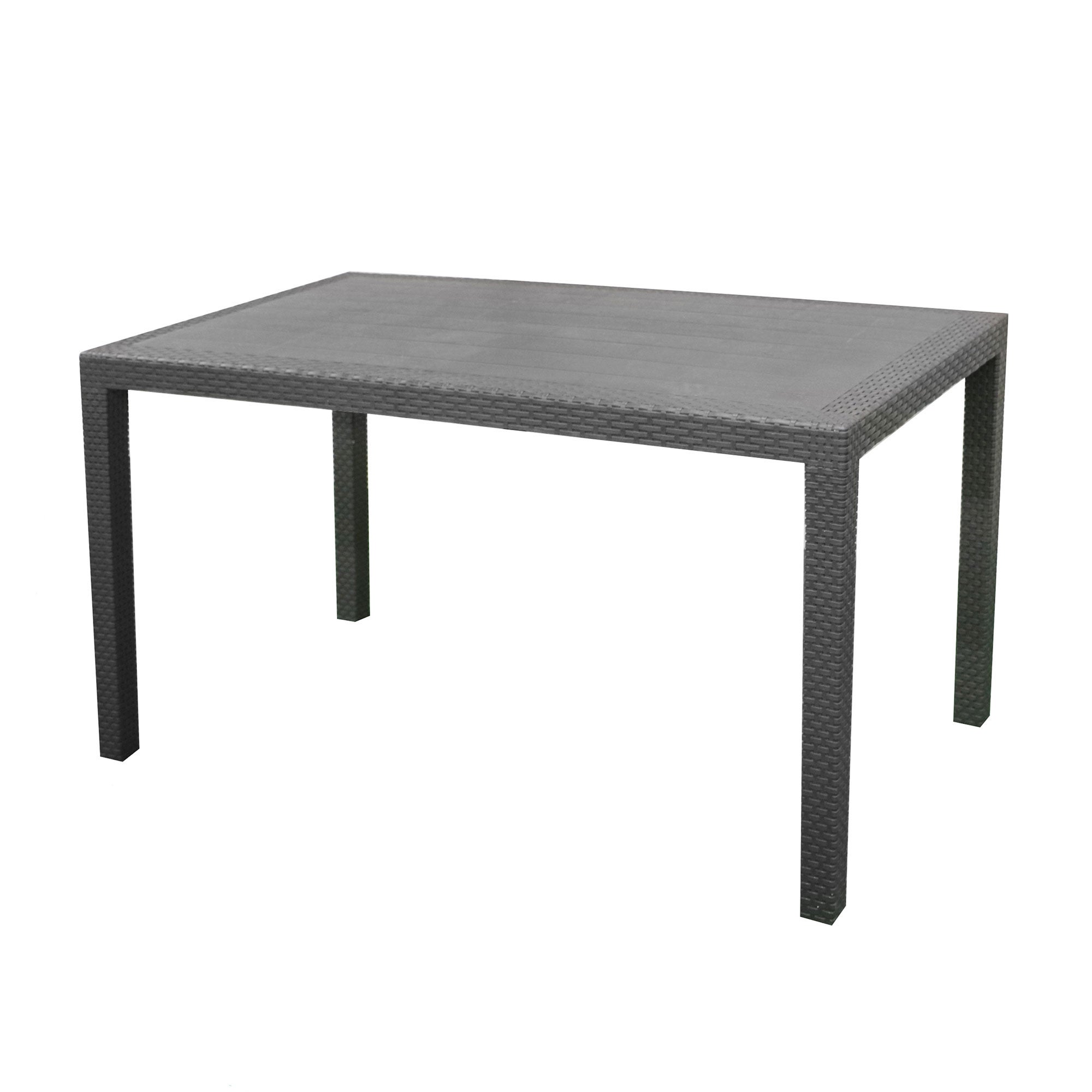 Table à manger de jardin rectangulaire en Polypropylène Gris | Leroy Merlin