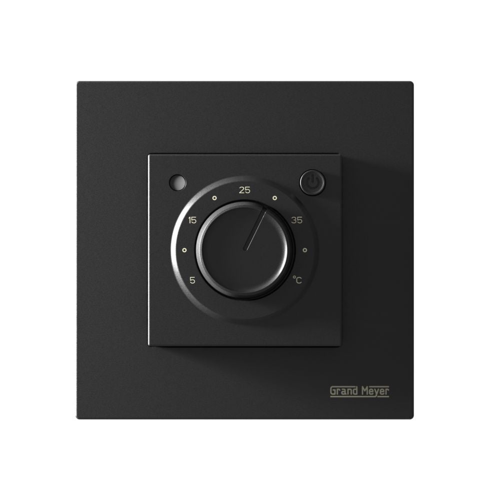 Elektroniczny termostat MST-9n Czarny, Kompatybilny z dwoma rozmiarami (46×46 lub 56×56 mm), Grand Meyer