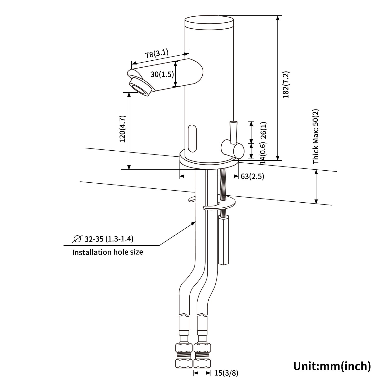 2PCS Mitigeur Lavabo Infrarouge Electronique Eau Froide Chaude Mitigeur Automatique Laiton Chrome Robinet Automatique de Lavabo Salle de Bain - 4