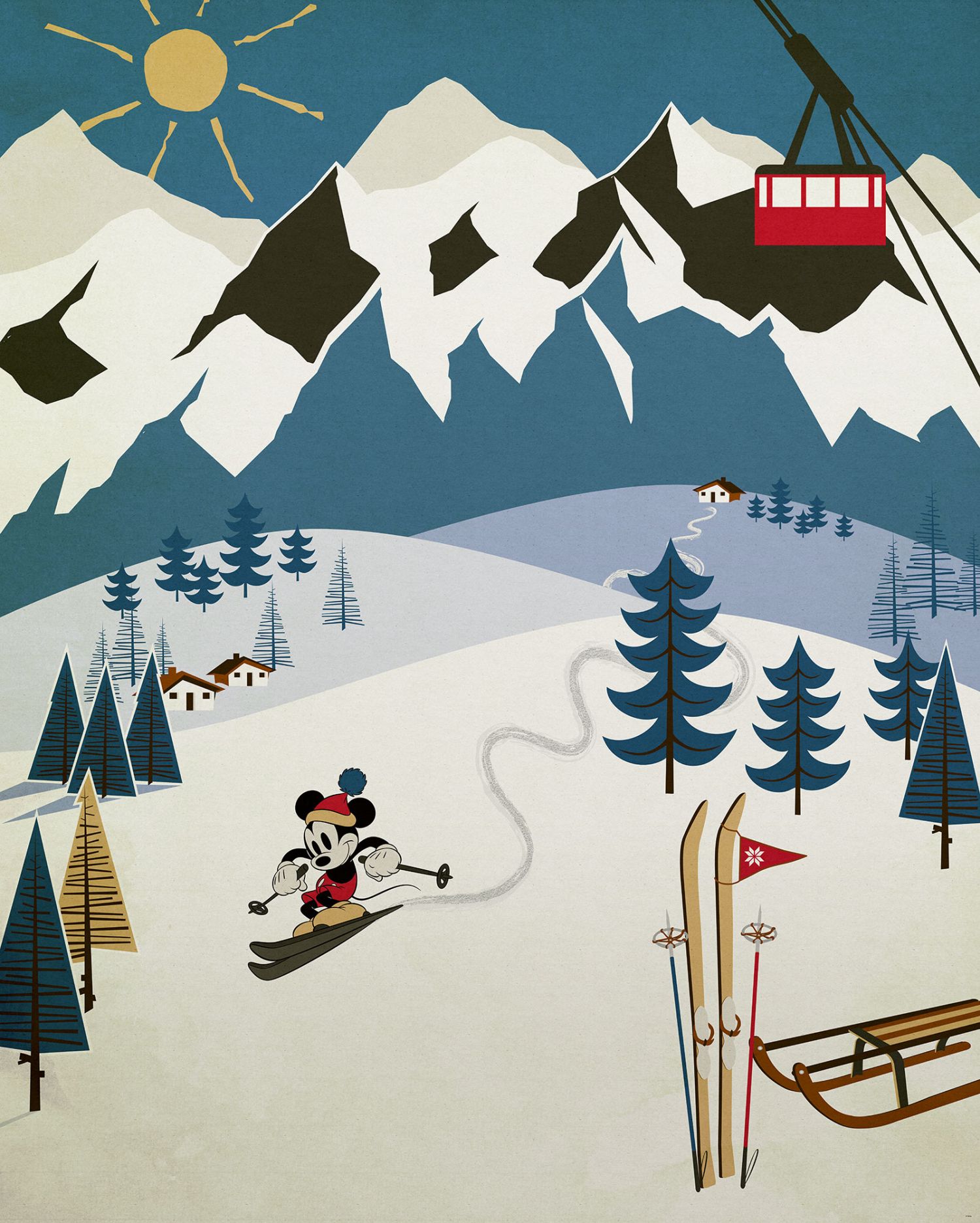 Fotomural mickey mouse azul - 200 x 250 cm - disney