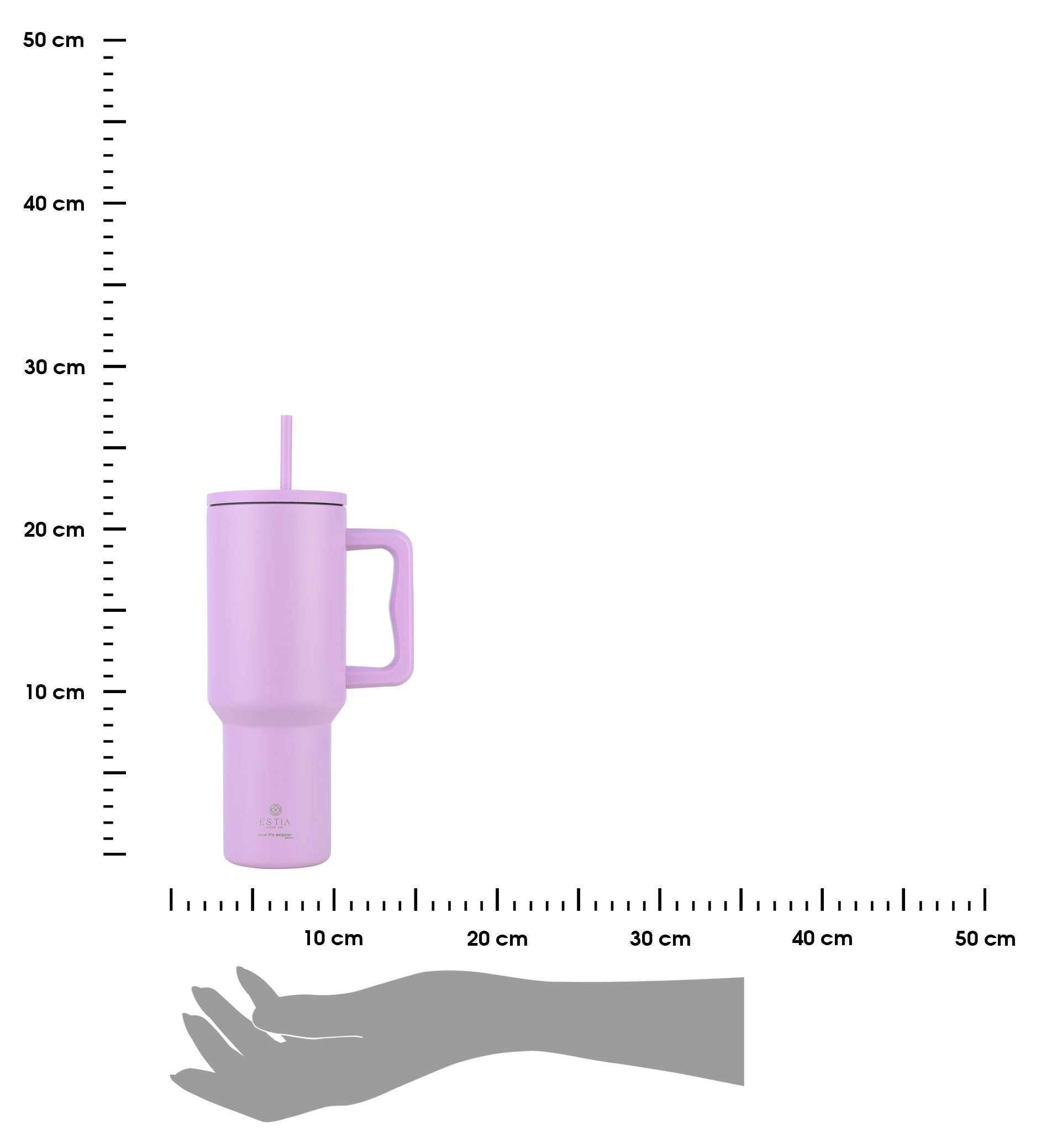 Kubek termiczny Lavender Purple Estia stal nierdzewna fioletowy ze słomką 1200 ml 1 szt. - 3