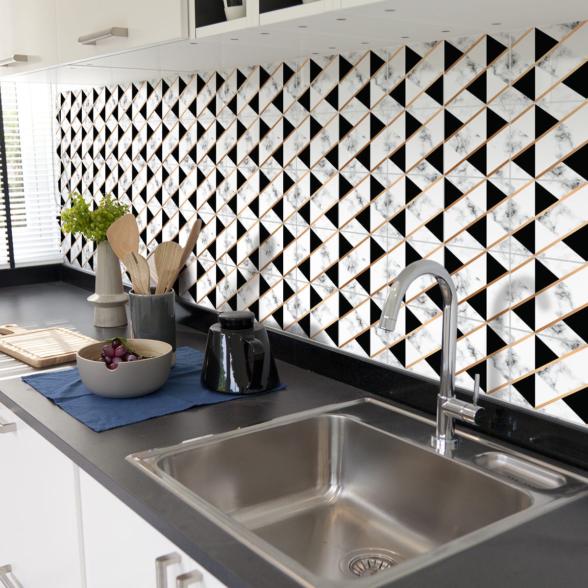 6 Carreaux Adhésifs 3D Marbre Vert Foncé Hexagone 30,5×30,5 Cm – Crédence Cuisine & Salle De Bain