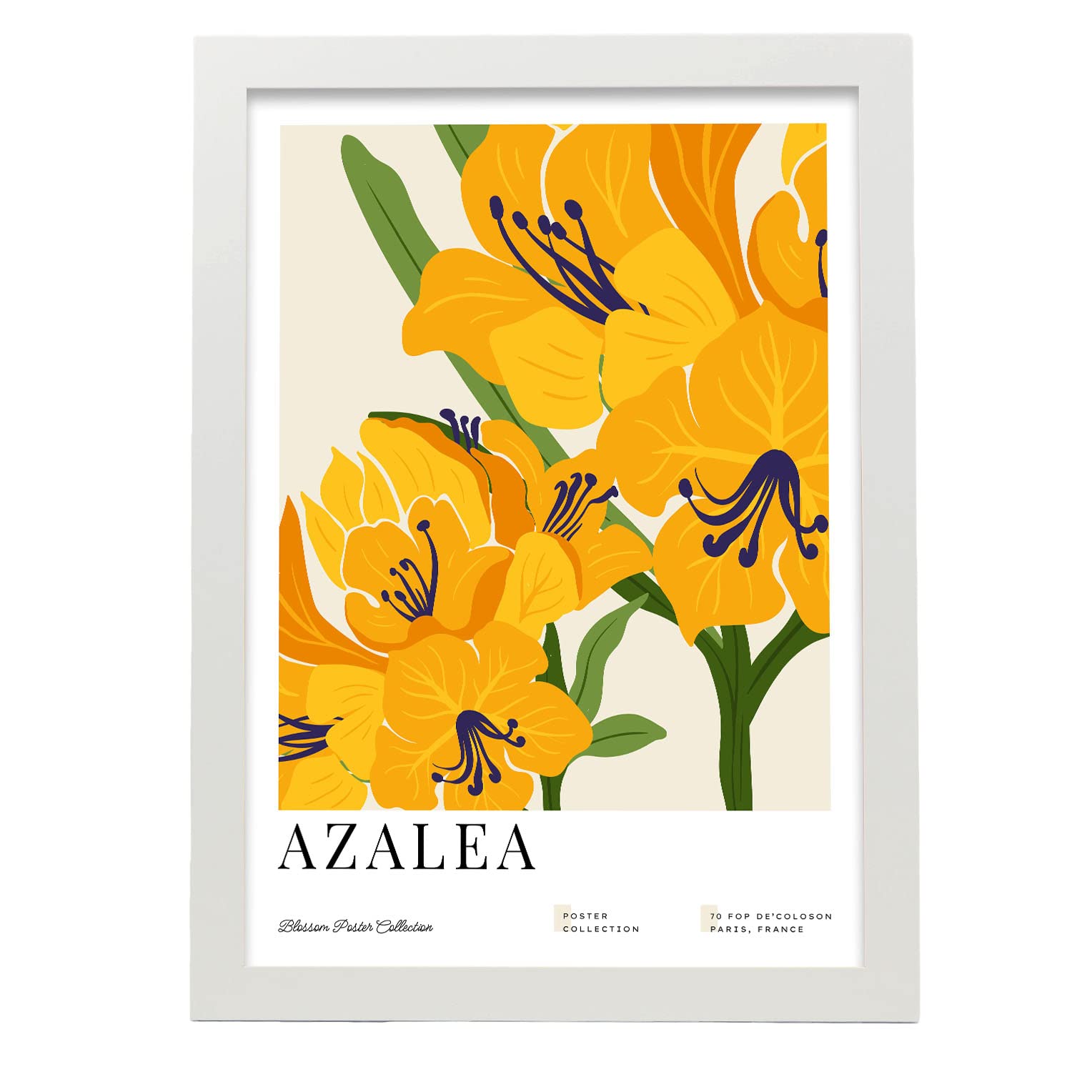 Nacnic póster pop art abstracto. azalea ilustraciones artísticas modernas para la decoración de interiores. con marco blanco - a3