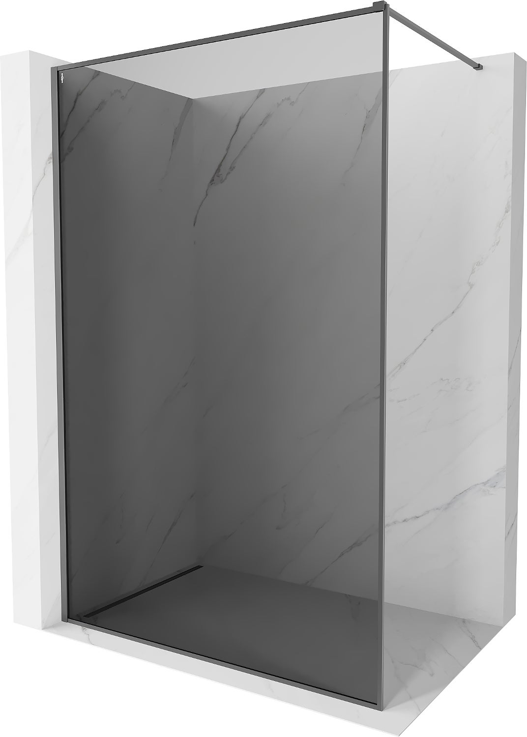 Mexen Kioto-F ścianka prysznicowa Walk-in z ramką 90 x 202 cm, grafit 8 mm, gun metal - 800-090-104-95-40