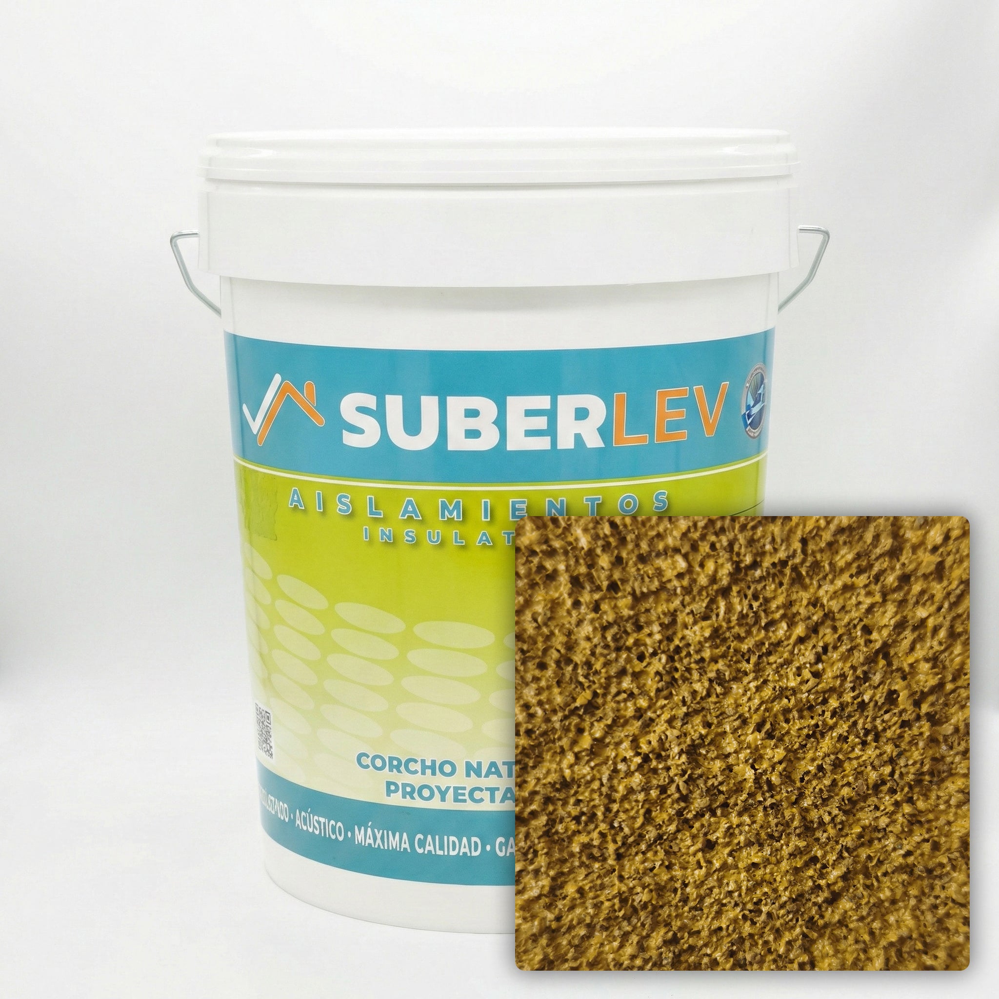 Corcho proyectado cubiertas y fachadas suberlev aislamiento natural térmico acústico e impermeabilización 12kg cp-03 (15 años garantía)
