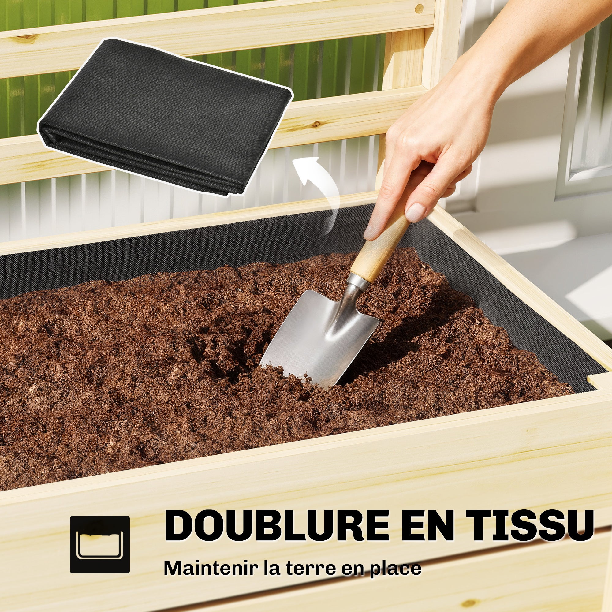 Jardinière avec treillis bois de sapin Outsunny - 7