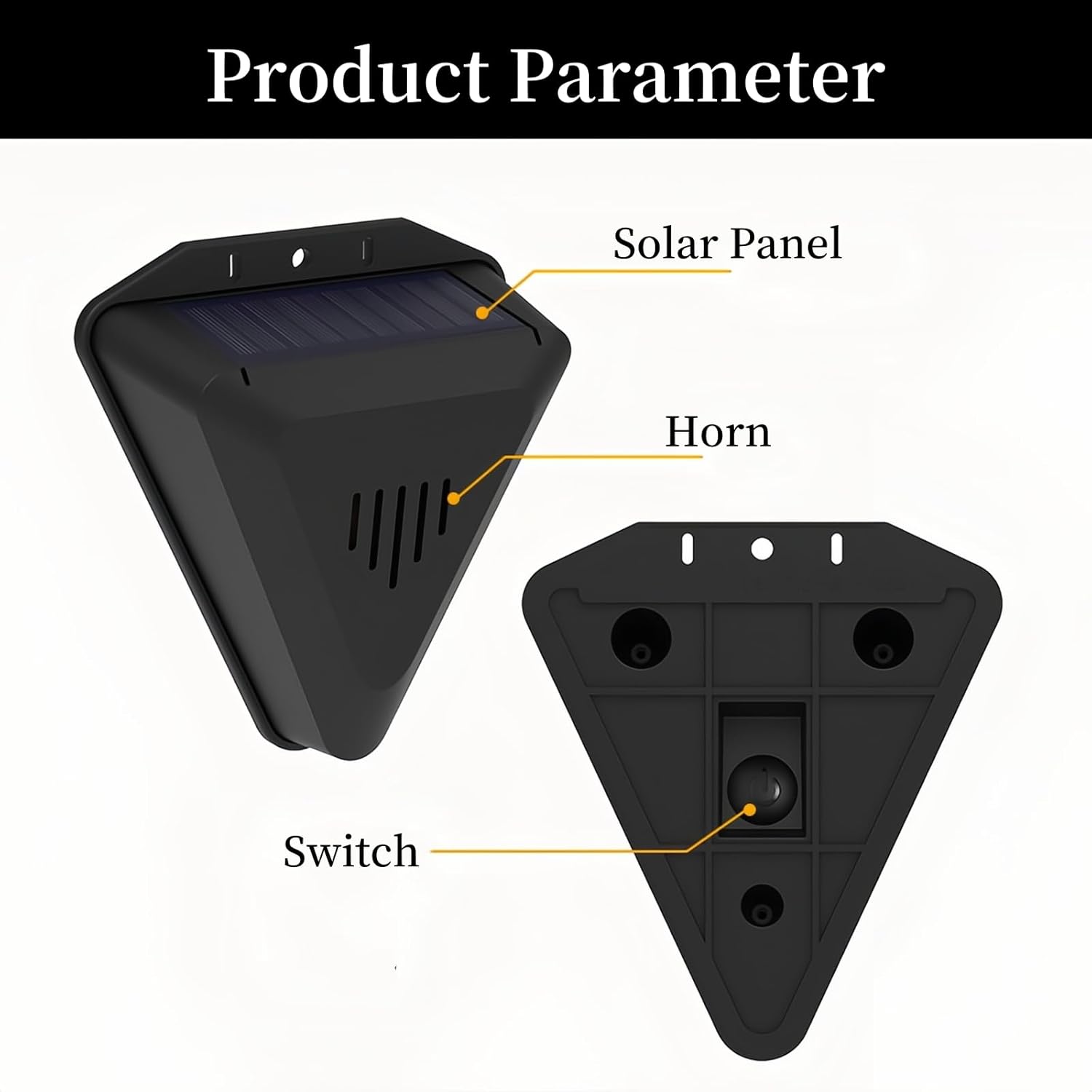Alarme Répulsive pour Oiseaux à Energie Solaire IP55 Etanche à 360° Protection Complète Multiples Sons Dissuadant Les Oiseaux Ennemis Cornus Convient - 6