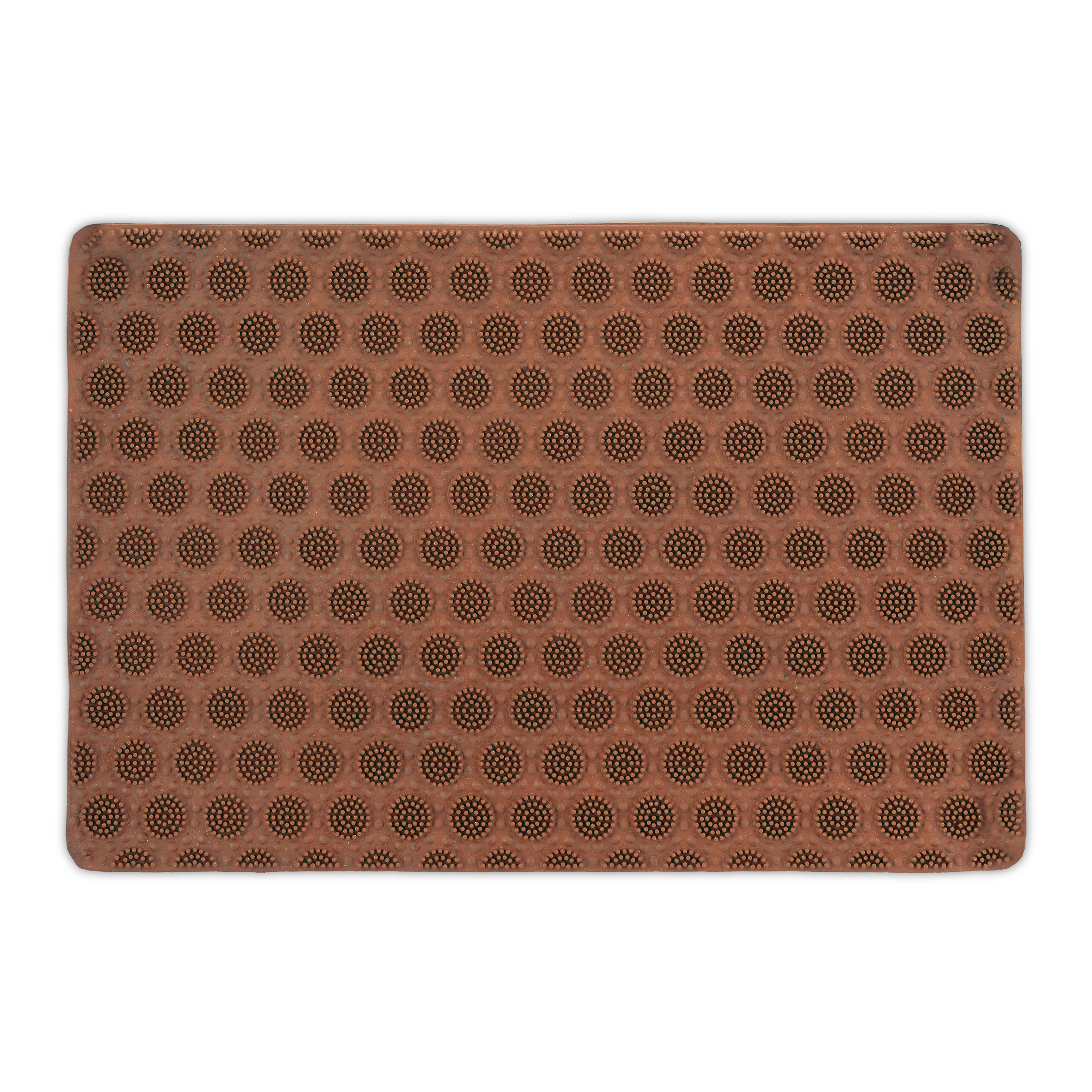 Relaxdays felpudo goma, 40 x 60 cm, resistente a la intemperie, antideslizante, tapete para entrada con pinchos, naranja