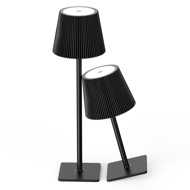 Bezprzewodowa lampa biurkowa LED, dotykowa, ściemnialna - 3 temperatury barwowe, bateria 4000 mAh, metalowa - dekoracyjna, ładowalna (2 szt.)