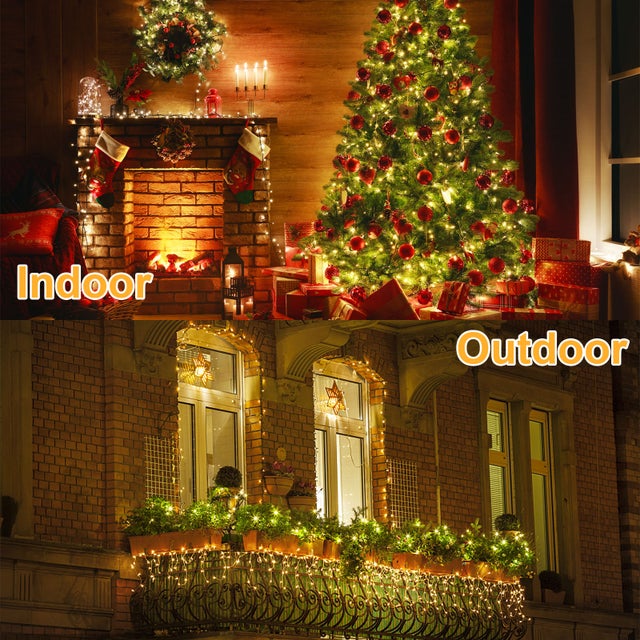 Łańcuch LED Niskiego Napięcia 100M 500LED Energooszczędny, Timer Pamięć, 8 Try8 Trybów IP44 Wewnątrz/Zewnątrz - Idealny na Choinkę, Ogród i Przyjęcia