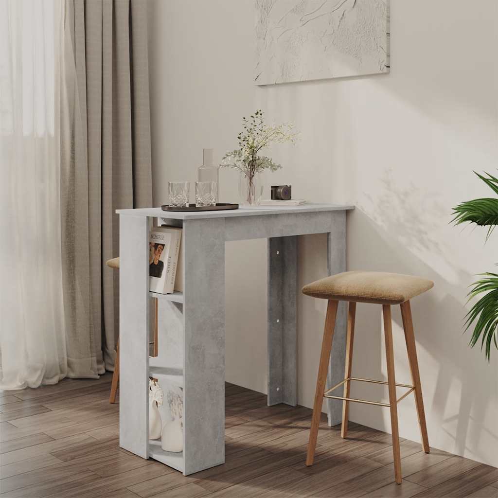 Maison Exclusive - Table de bar avec étagère Gris béton Bois d ...