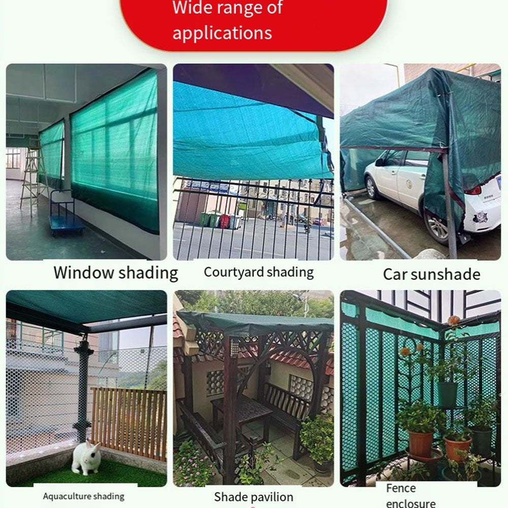 (2x3m) Filet de protection solaire vert foncé, filet pare-soleil, filet d'isolation de balcon, filet pare-soleil extérieur pour terrasses - 6