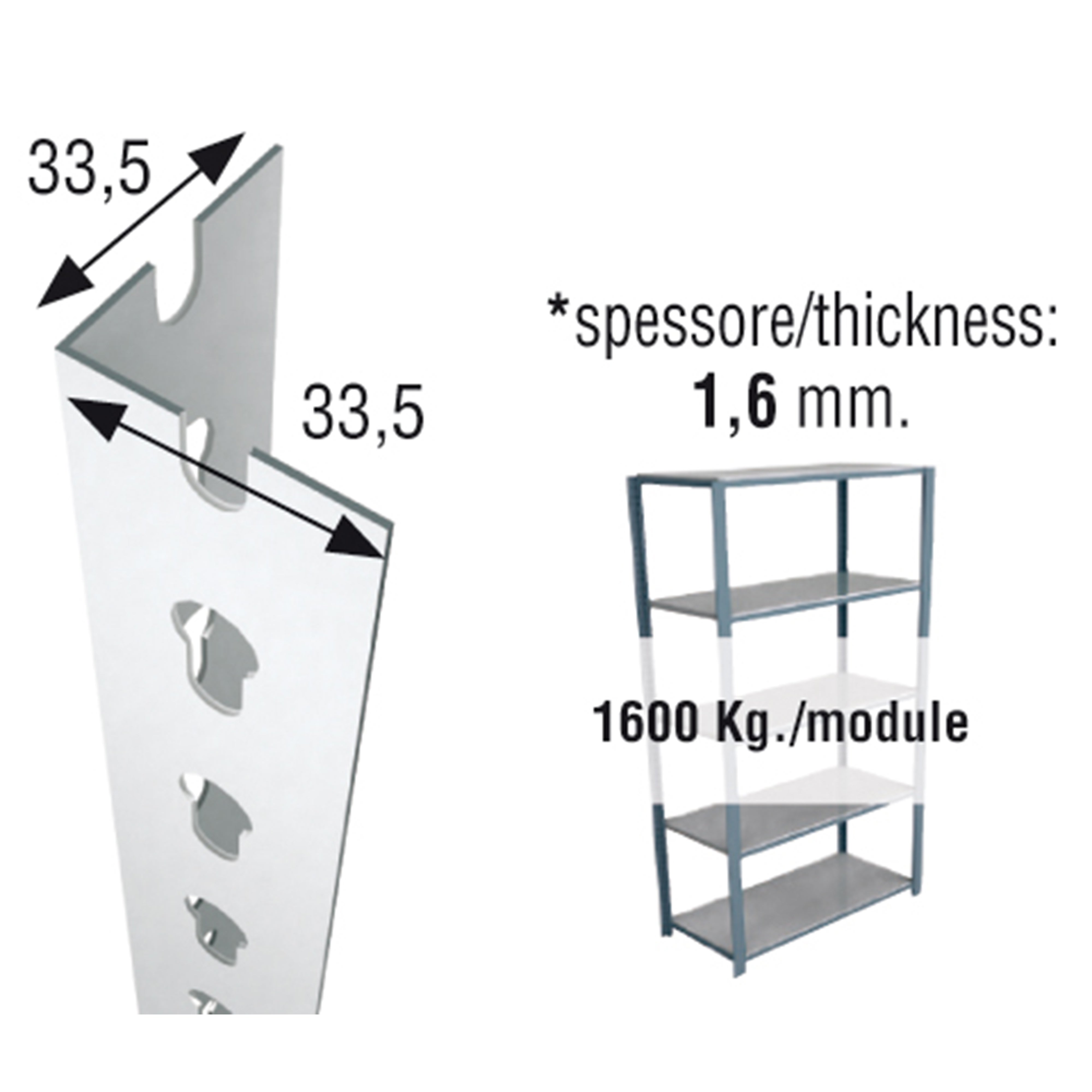 Perfil PERFIL SCLICK P/35 1000 BLANCO - 20213510016 - Simon Rack ...