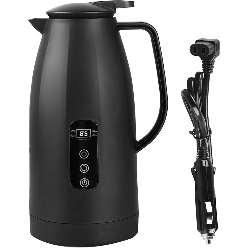 Czajnik samochodowy elektryczny ze stali nierdzewnej 12V-24V o pojemności 1,2 l z wtyczką do zapalniczki 24 V, przenośny podgrzewacz wody do kawy, he
