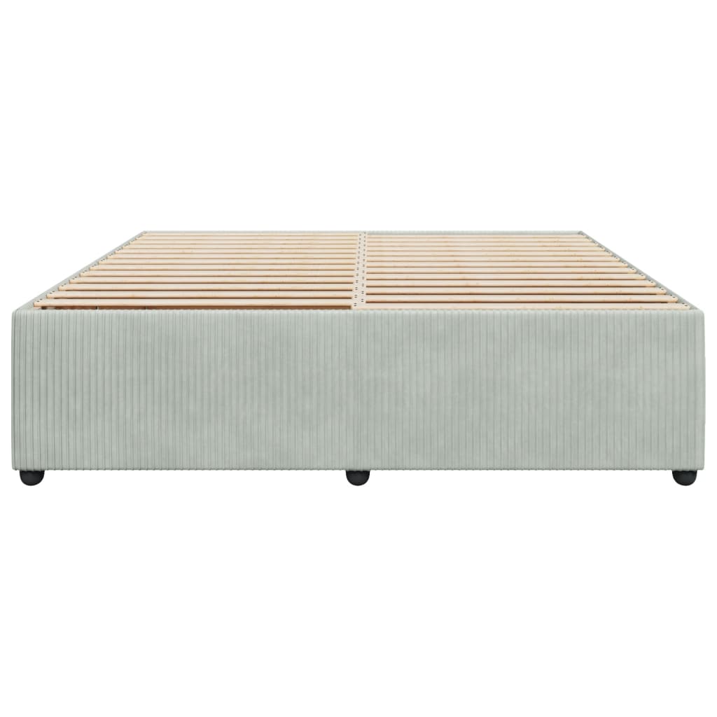 Cadre de lit sans matelas gris clair 200x200 cm velours - 4