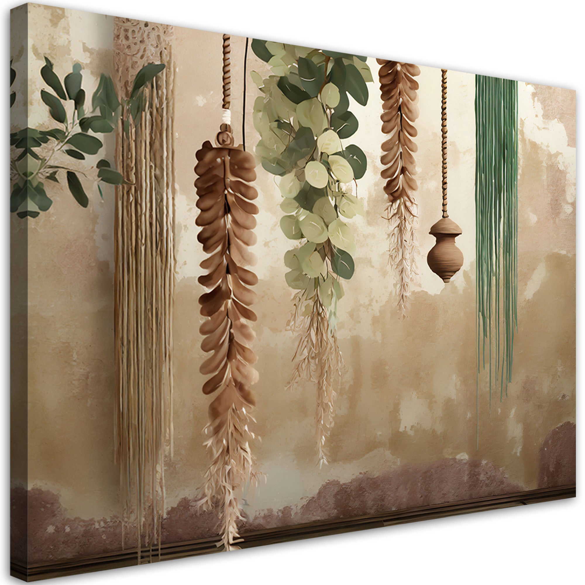 Obraz, Wiszące liście scandi boho 120x80