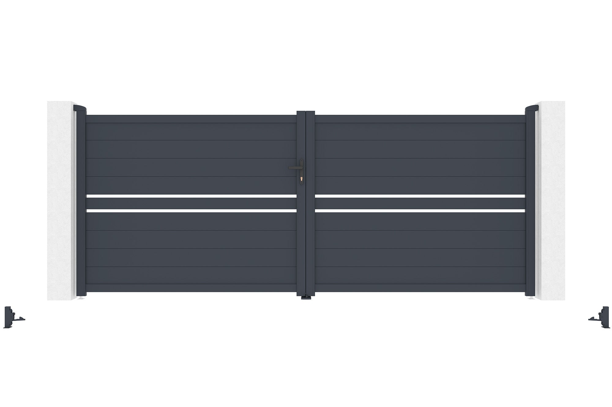 Portail battant 4m CIMONE H.160 aluminium gris - 7