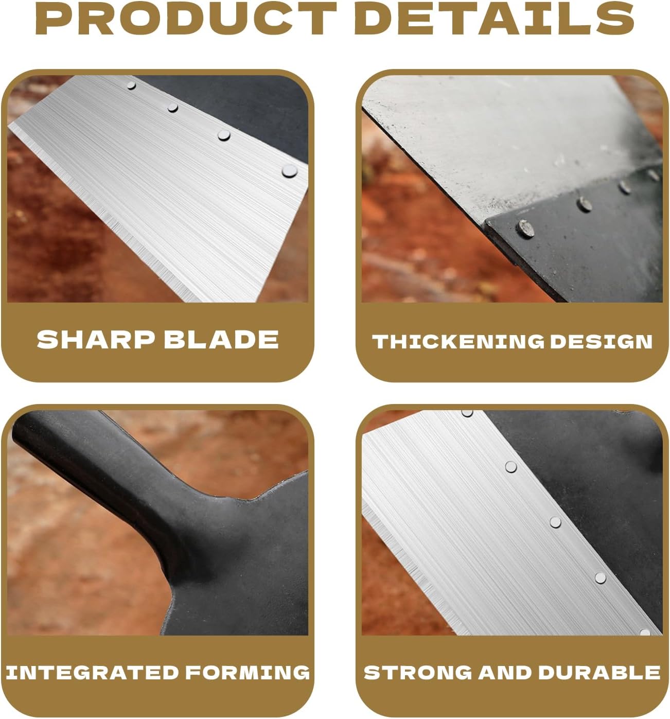 Pelle de Nettoyage de Jardin Multifonction, Multifonctionnelle Outil de Désherbage,Pelle Jardinage,Convient pour Désherber, Pelleter la Neige, Nettoy - 3