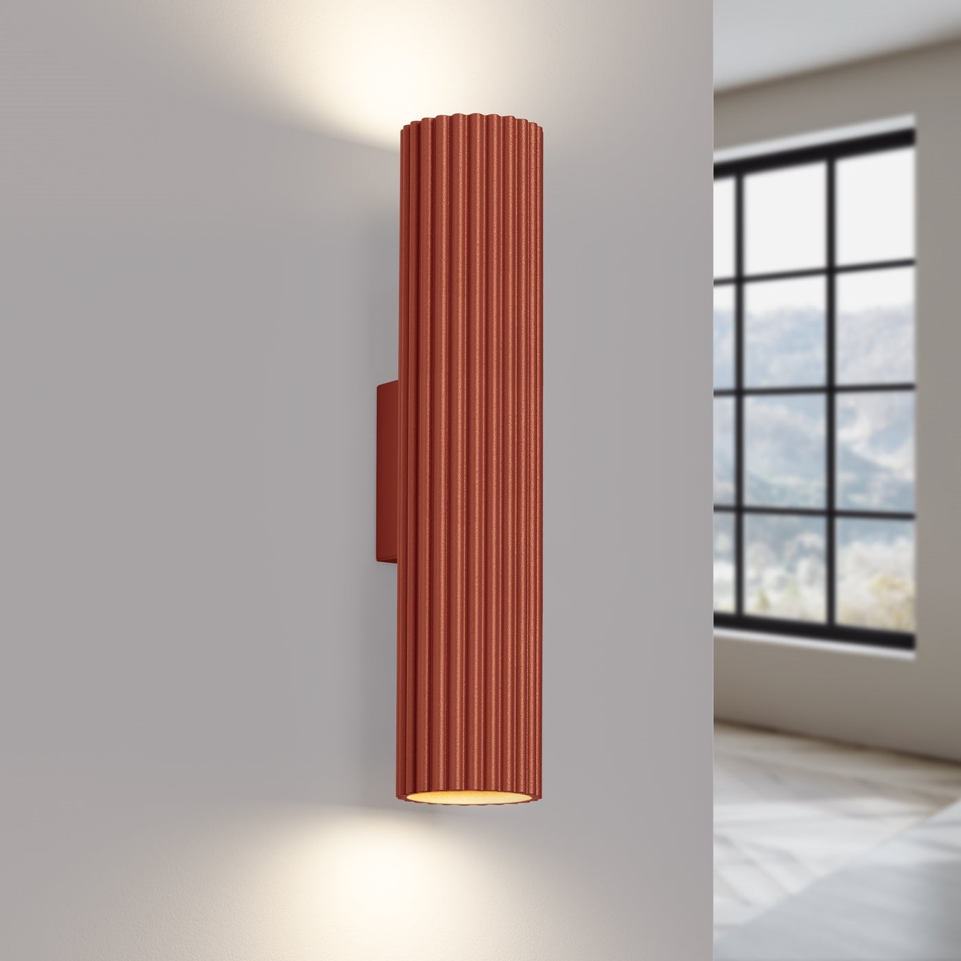 Kinkiet GLOOW 30 ochra czerwona LED 3000K - 6.5x8.5x30cm Sollux