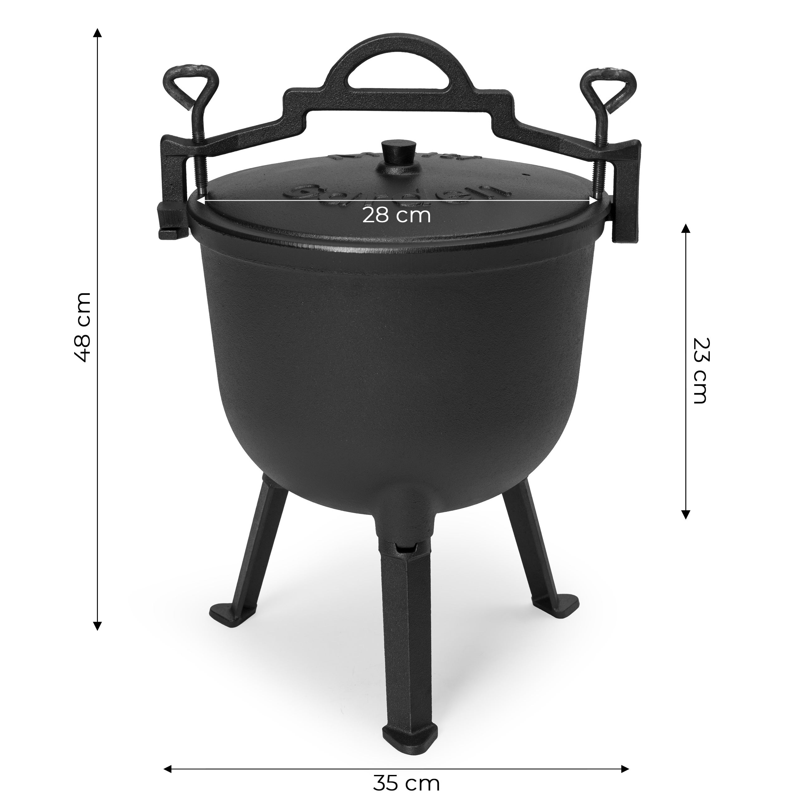 Kociołek żeliwny emaliowany 10L stojący garnek myśliwski ognisko grill MultiGarden - 8