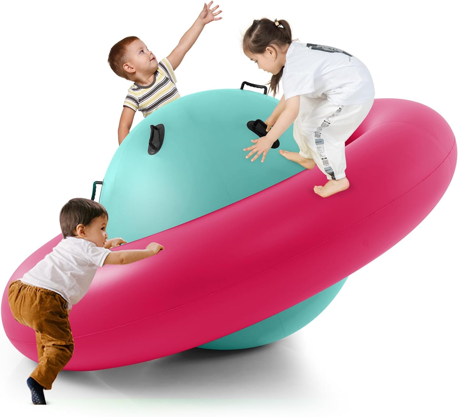 Bola De Balancín Inflable Gigante GOPLUS – 223 Cm De Diámetro, Capacidad De 113 Kg, Para 3 Niños De 5 Años O Más, Juego De Jardín