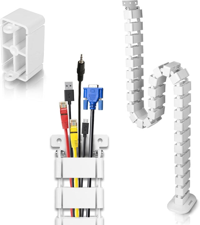 Canalina Passacavi Adesiva 4m – PVC Bianco 15x10mm, Con Forbici Incluse, Nascondi E Proteggi Cavi Fino A 7mm