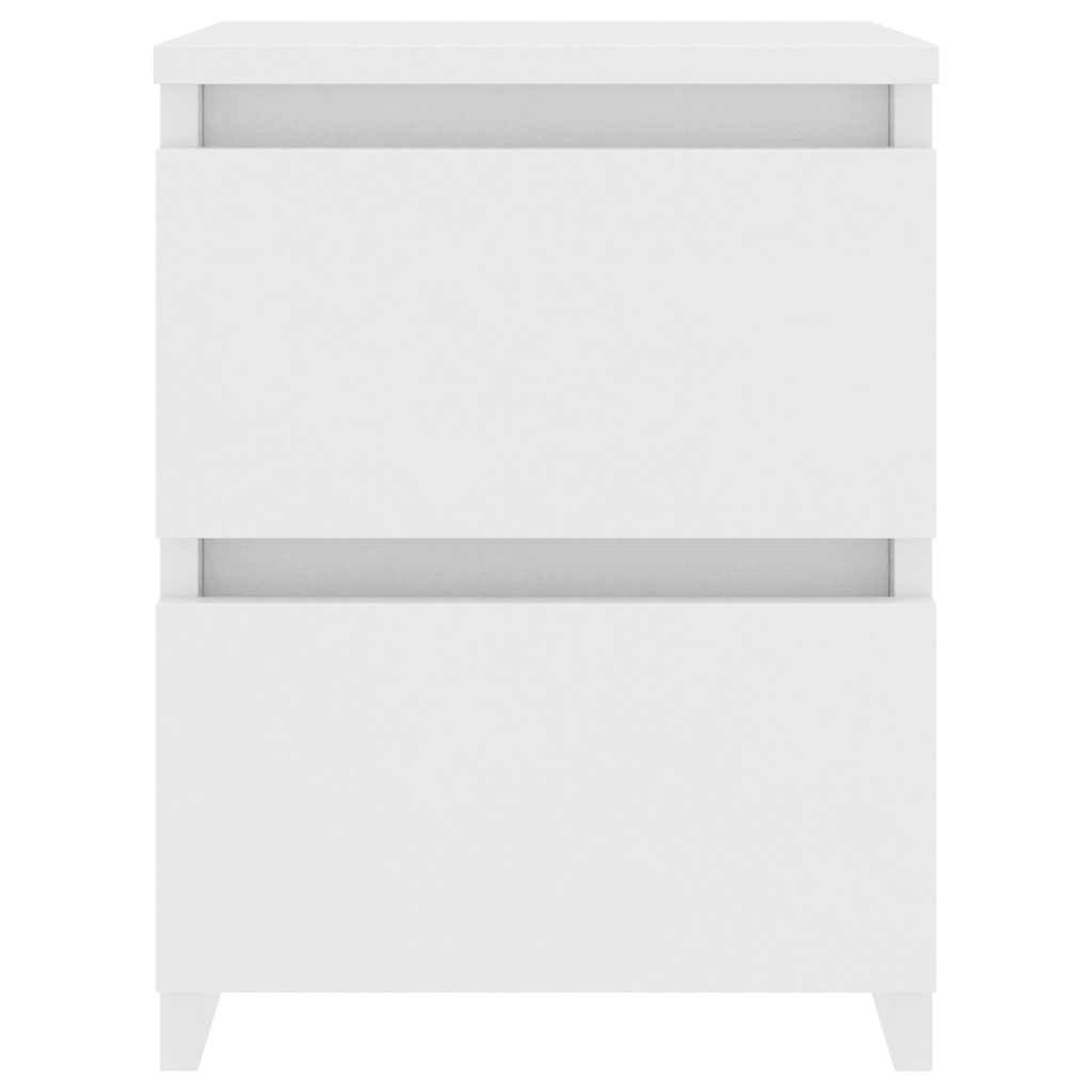 vidaXL Mesita de noche madera contrachapada blanco 30x30x40 cm - 4