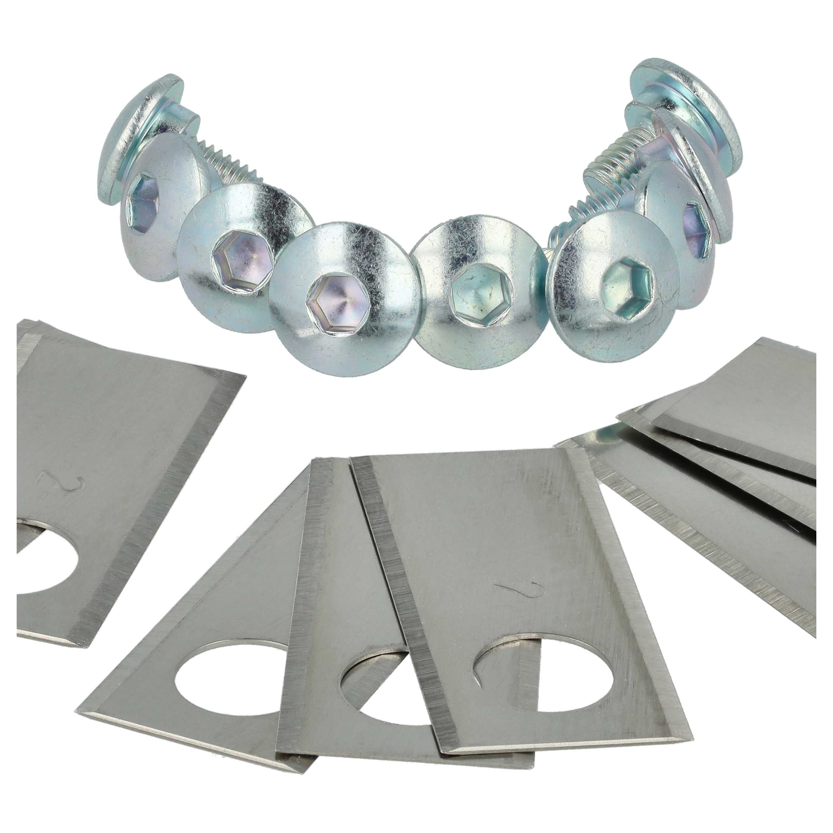 vhbw 18x Lama di ricambio sostituisce Worx WA0176 per tagliaerba - argento, in acciaio inox - 4