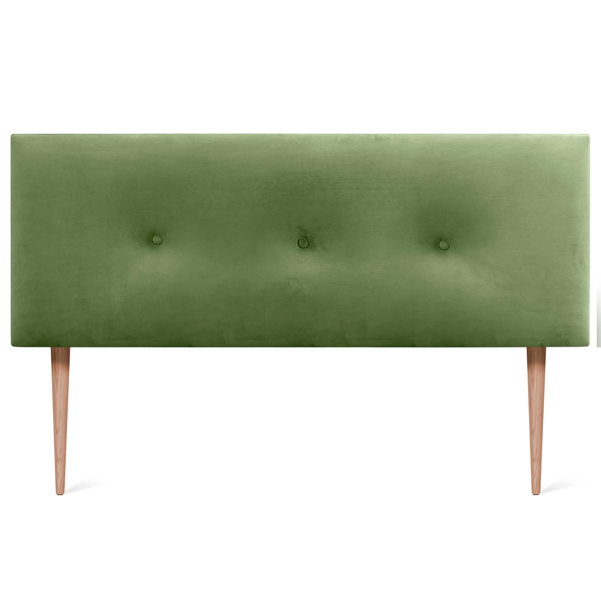 DHOME Testiera in velluto liscio con bottoni e gambe alta gamma moderna testiera imbottita per letto di lusso camera da (Vert Forêt, 135x115cm) - 3