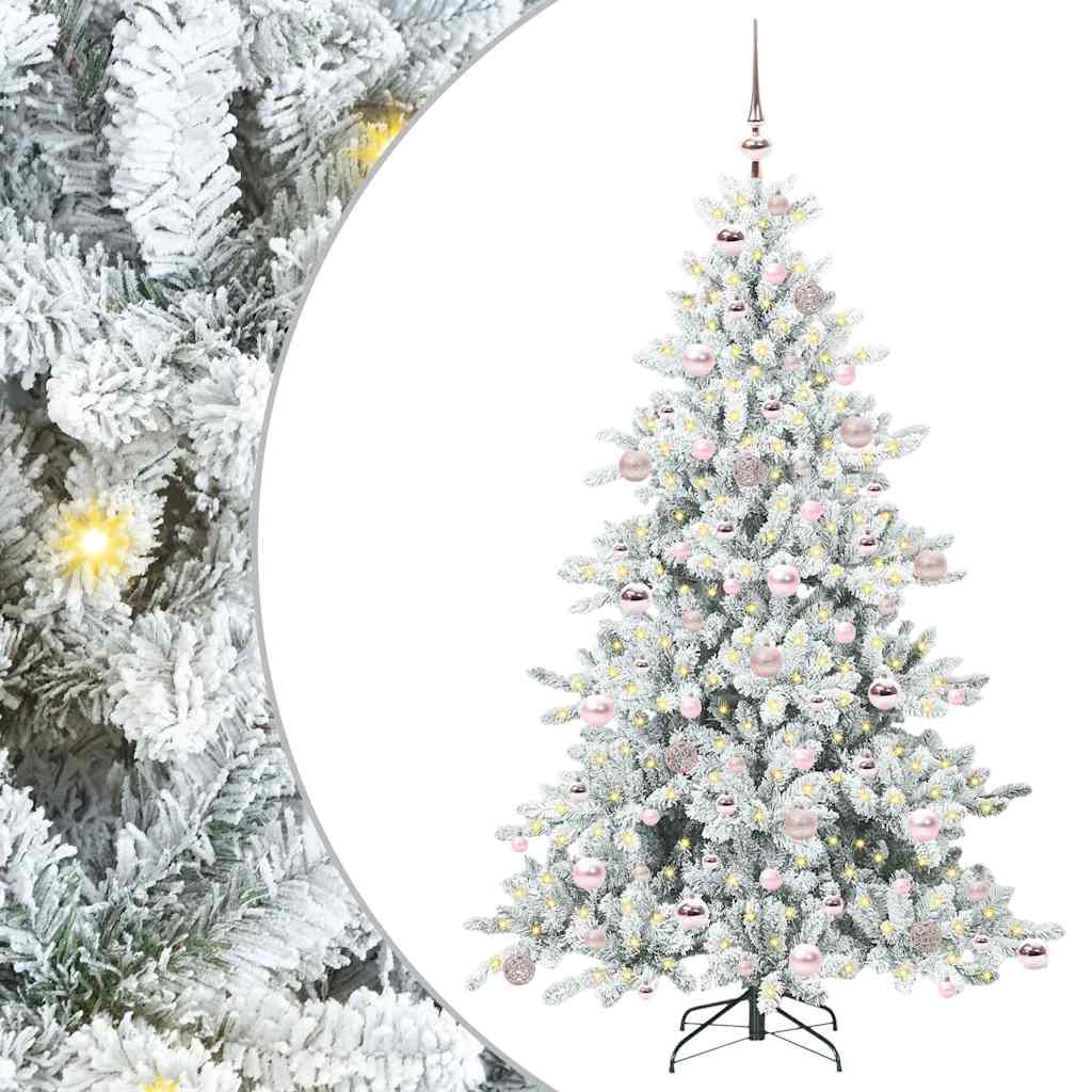 Sztuczna choinka z zawiasami z 300 diodami LED 180 cm PVC