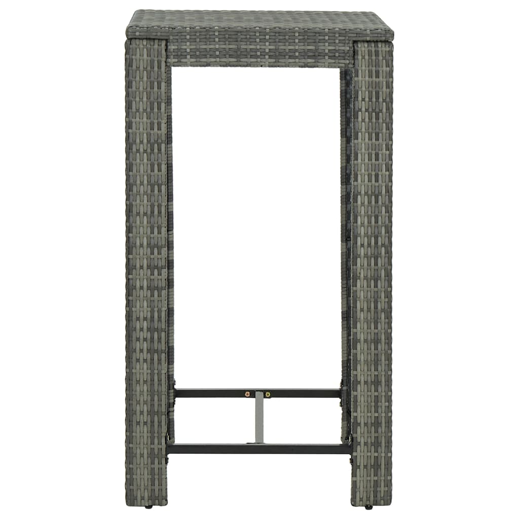 Maison Exclusive - Tavolo da Bar da Giardino Grigio 60,5x60,5x110,5 cm Polyrattan - 8